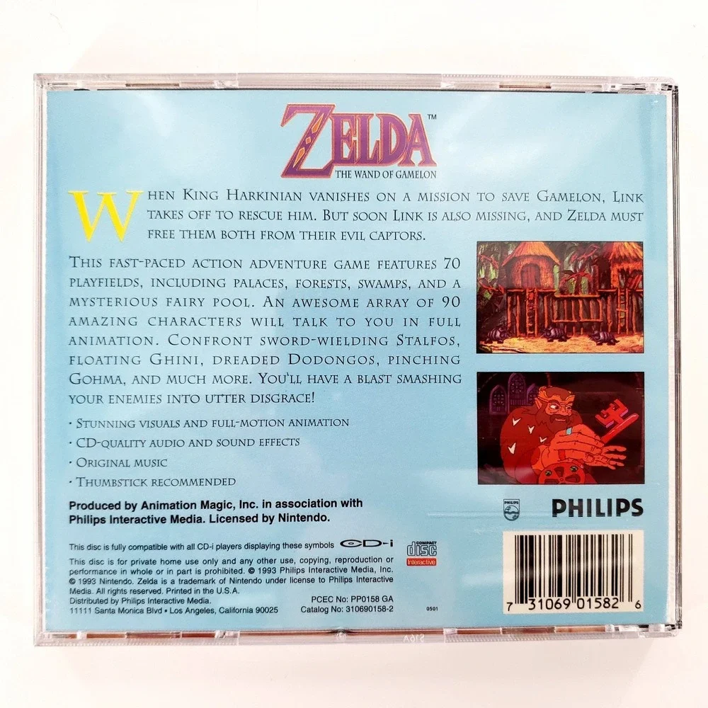 Zelda: The Wand of Gamelon (Philips CD-i, 1993) Complete w/ Slip Cover Tested